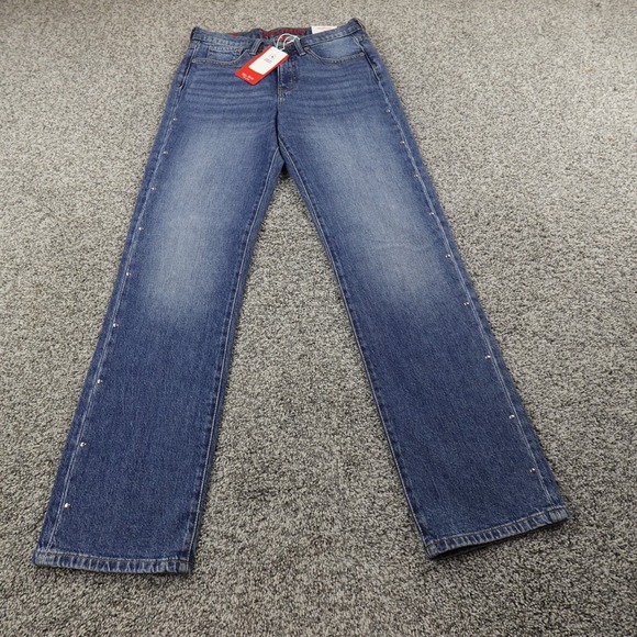 NEW Lucky Brand Jeans Womens 6 Dark Blue Denim Pants High Rise Straight Stretch - Picture 2 of 16